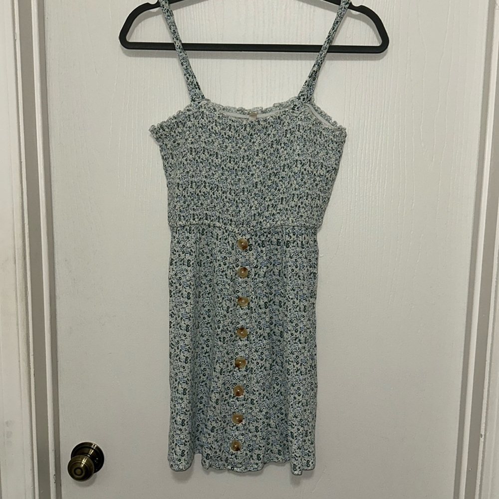 Tilly’s Blue and Green Floral Dress — Size Medium